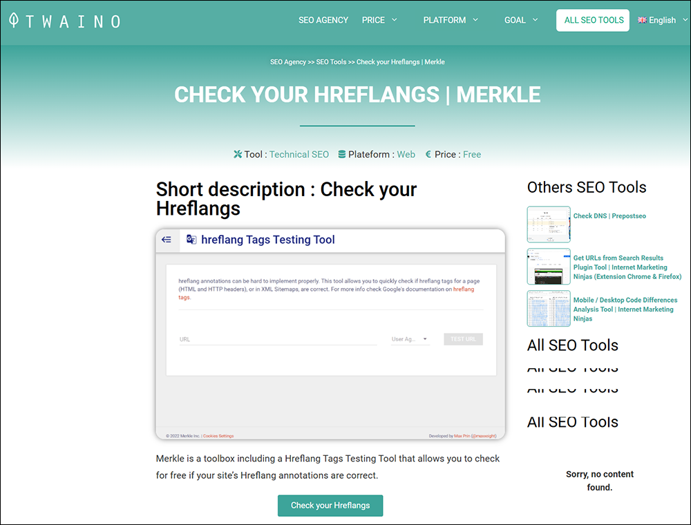 Merkle Hreflang Tag Testing Tool