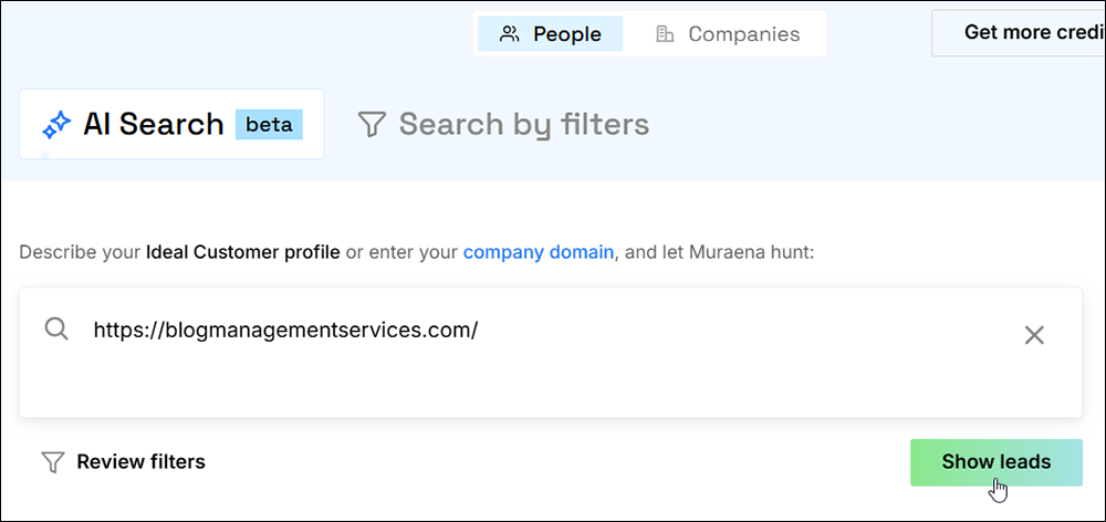 Muraena's AI Search page