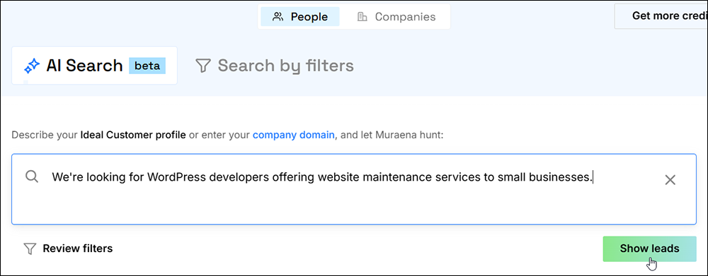Muraena AI Search feature