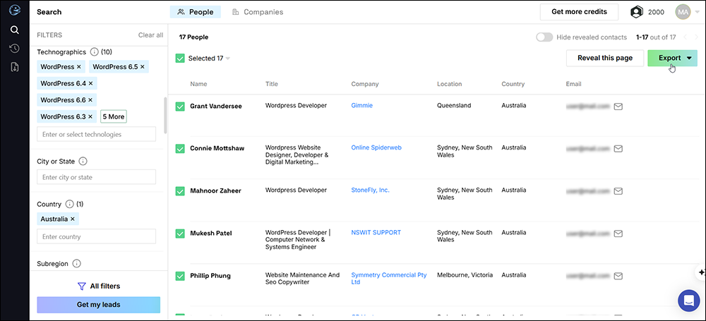 Muraena's search filters